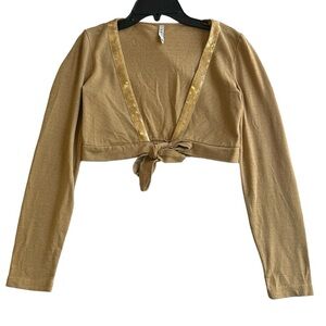 Y2K Women's Tan and Gold Cardigan